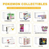 Boîte de présentation ETB moderne personnalisée, protégée contre les UV, en acrylique transparent pour boîtes de boosters Pokémon avec fermeture magnétique robuste