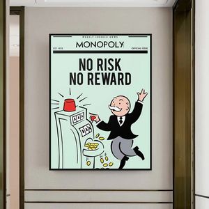 Quadro su Tela Graffiti Monopoly No Risk No Reward <span class=keywords><strong>Poster</strong></span> e Stampe Arte Murale per Soggiorno Camera <span class=keywords><strong>da</strong></span> <span class=keywords><strong>Letto</strong></span> Decorazione Casa - Product Image 6