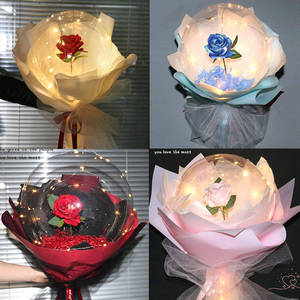 Bouquet de roses en ballon lumineux LED Bobo Globos San Valentin Ensemble de fleurs décoratives pour la Saint-Valentin Boîte cadeau - Product Image 4