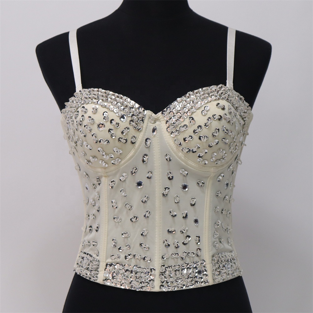 Bustier à Paillettes Argenté - Taille S - Pour Soirée Et Fêtes - Neuf Avec étiquettes