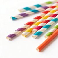 Pailles en papier biodégradables écologiques jetables en forme de U pour smoothies, lait et jus, pour boîtes en carton