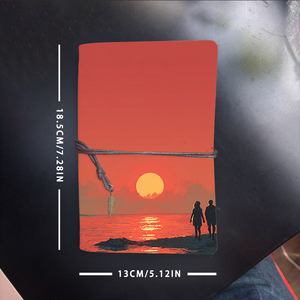 Cuaderno Vintage A6 con cierre <span class=keywords><strong>de</strong></span> corbata hecho a mano 160 páginas perfecto regalo <span class=keywords><strong>de</strong></span> notas <span class=keywords><strong>de</strong></span> reunión para consultores con <span class=keywords><strong>pareja</strong></span> Sunset Sea Bi - Product Image 6