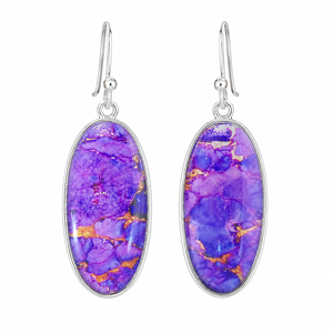 Eleganti orecchini pendenti viola in stile vintage, gioielli minimalisti alla moda per donna, vendita all'ingrosso - Product Image 1