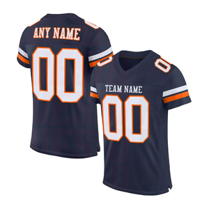 Camiseta de Fútbol Americano Personalizada para Hombre, Cuello en V, Manga Corta, Color Azul, Impresión Sublimada, Malla Transpirable, Corte Regular, Nombre del Equipo Personalizable - Product Image 1