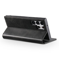 Étui portefeuille magnétique antivol en cuir PU à prix d'usine avec protection RFID pour Samsung Galaxy S24 Ultra S24, style sportif, coque arrière