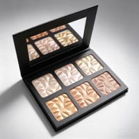 Set Highlighter 6 Warna - Bedak Wajah Berpigmen, Palet Pencerah Berkilau untuk Pipi & Mata