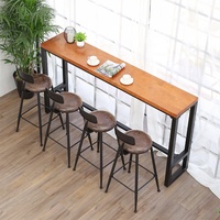 Meubles de bar personnalisés commerciaux Foshan, bar industriel, tabouret de bar en bois et en fer, table de bar à cocktails et tabourets pour restaurant