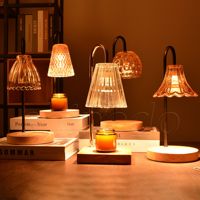 Lampe Chauffante Électrique Rétro Lanterne en Verre pour Bougie Cire Fondue, Diffuseur d'Arôme, Brûleur à Parfum, Chauffe-Cire pour Chambre