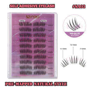 Cils en grappes individuels personnalisés de couleur violette, pré-collés, prix de gros - Product Image 4