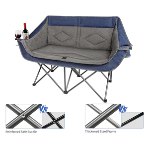 Ghế xếp đôi ngoài trời di động Kejie có đệm ngồi và tay vịn, dùng cho bãi biển, công viên hoặc sân vườn - Product Image 4