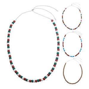 卸売ファッションフォルテビーズジュエリーギフト手作り調節可能なロープチェーンレインボービーズネックレス - Product Image 6