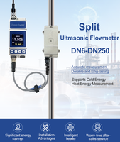 Débitmètre ultrasonique de type split, transmetteur de débit à fixation externe, sortie RS485 4-20mA, dispositif de mesure de débit de liquide