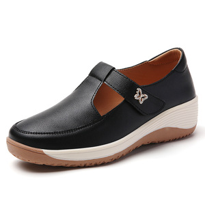 女式中跟休闲鞋透气Velcro白色柔软鞋底不累脚增高坚实春秋新款设计 - Product Image 6