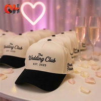 Groothandel op maat gemaakte logo bruiloft baseball pet hoge kwaliteit 5 panelen bruiloft cadeau baseball pet voor feest