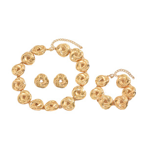 Venta caliente nuevo estilo al por mayor de alta calidad patrón de nudo Combo conjunto de joyas de oro para eventos boda - Product Image 1