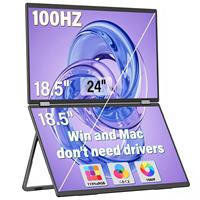 18,5 Zoll Doppel-Laptop-Bildschirm-Monitor 100Hz FHD 1080P Faltbares Tragbares Display für Macbook Geschäftsreisen Büro