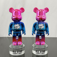 Nouveau Trophée Personnalisé Ours Violent Bleu Violet en Résine, Modèle d'Art Populaire, Cadeaux MH-S02