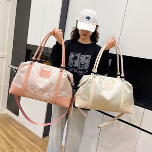 Chinese Style Flower Pattern Tote Travel Bags Multi Functional Luggage Storage Bag for Outdoor Travel Sports Business - Product Image 3