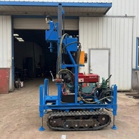 Foreuse de puits d'eau sur chenilles - Alimentée au diesel - Machine de forage portable - Moteur de pompe de boîte de vitesses - Profondeur max. 200 m - Facile à utiliser