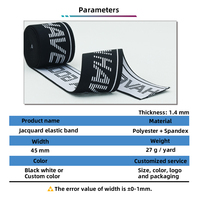 Bande élastique tricotée en polyester durable avec logo pour pantalons, sous-vêtements, lingerie, vêtements, accessoires de couture
