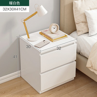 Mesa de Noche con Bordes Estilo Crema, Diseño Moderno y Contemporáneo, Superficie de Madera Resistente para Apartamento, Hotel, Hogar, Dormitorio, Hospital