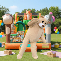 Château gonflable populaire avec costume de mascotte et design de personnage de dessin animé, en tissu PVC pour usage commercial, garantie de 3 ans