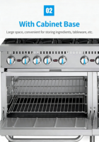 Cuisinière à gaz robuste à 6 brûleurs avec plaque de cuisson de 24 pouces, salamandre et double four, équipement de cuisson commercial en acier inoxydable