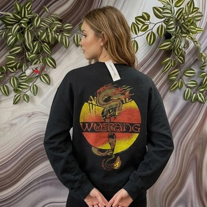 Sweat-shirt à col rond noir pour homme pour l'automne, coupe ample et oversize, imprimé graphique Clan Dragon et lettres, doublure en tissu éponge - Product Image 6