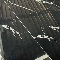 Panneau mural en PVC grain marbre noir imperméable 1220x2440mm, panneau UV de luxe pour la décoration intérieure commerciale, projet hôtelier