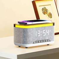 Chargeur sans fil rapide, veilleuse RGB, réveil numérique avec haut-parleur à bruit blanc et haut-parleur Bluetooth pour la nuit et le travail