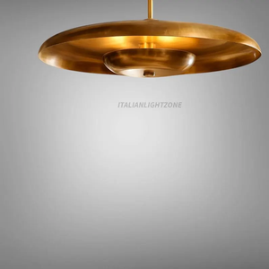 Lampe suspendue élégante de style mid-century modern en laiton, luminaire vintage en forme de dôme, lustre rétro en laiton pour la décoration de l'îlot de cuisine - Product Image 5