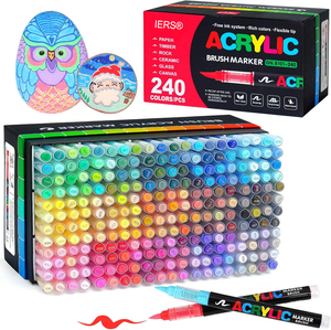 Marcadores Acrílicos de 120 Colores, Marcadores de Punta Suave, <span class=keywords><strong>Rotuladores</strong></span> de Pintura Acrílica para Madera, Piedra, Lienzo, Vidrio, Manualidades y Suministros de Arte - Product Image 3