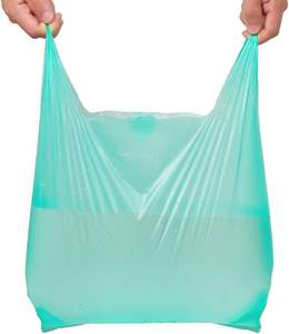 Biodegradable T-Shirt Bags with Handles PBAT <b>Material</b> Bulk <b>Packaging</b> for Business & Shopping Use Customizable - Product Image 3