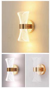 חומר אקריליק ברזל LED שלושה מצבי אור ניתן לעמעום מנורת קיר לחדר שינה מינימליסטי סִגְנוֹן - Product Image 4