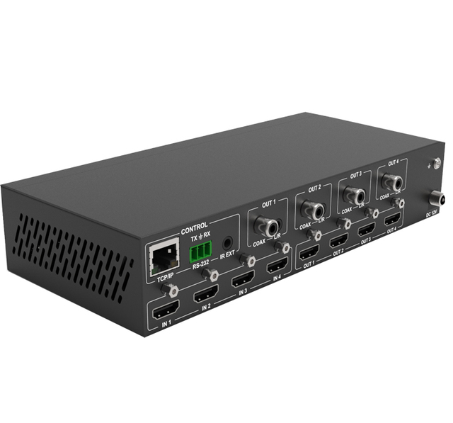4x4 4K60hz HDMI matrix 4 in 4 Out Control4 RTI Crestron Driver matrix for Smart Home WEB GUI Control Open API Commands Control