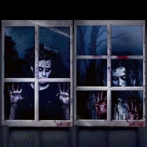 Personnalisable Horreur Halloween Fenêtre Silhouettes Rideaux Suspendus Décorations pour Intérieur et Extérieur Parties pour Mur et Porte - Product Image 3