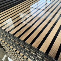 Panneau acoustique en lattes de bois |   Mur léger ignifuge en feutre pour appartement studio, isolation acoustique hautement efficace