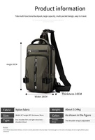2024 nouvelle mode grande capacité étanche simple épaule sports de plein air sac polochon USB hommes sac de poitrine