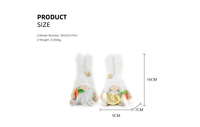 Boheng fait à la main Rudolph nain tissu artisanat décor poupée cadeaux printemps lapin oreilles pâques gnomes en peluche avec carotte