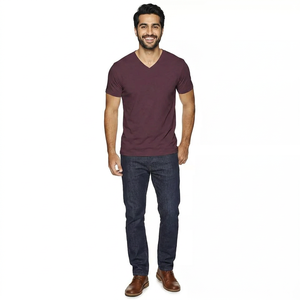 T-shirt Homme Col Rond Style Tendance Décontracté Microfibre Manches Courtes 100% Coton Respirant Coupe Classique FINER THREADS - Product Image 1