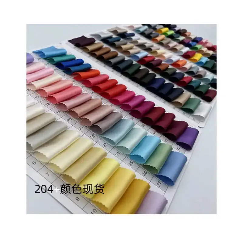 High Density High Elastic Satin Lining Fabric for Dresses and Apparel Soft and Durable Polyester Material in Many Colors