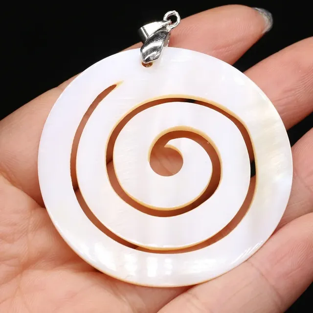 50mm Natural Shell Mother of Pearl Slide Pendants Charms Earring Necklace Accessories Women Punk Style Jewelry Gift