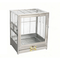 Cage à oiseaux en acier inoxydable, adaptée aux petits animaux, avec une bonne ventilation.