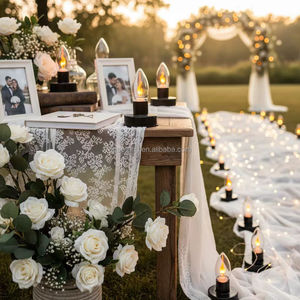 Escenas de boda. Ocasiones festivas. Configuración de fiesta. Iluminación decorativa. Bombillas LED de llama. Decoraciones de mesa de Acción de Gracias. - Product Image 1