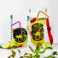 Paquet de 100 sachets transparents pour Smoothie glacé, emballage de boisson, poche de boisson pour jus avec trou de paille
