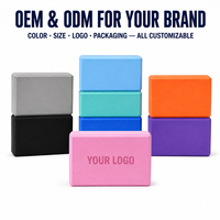 Blocs de yoga personnalisés avec logo en mousse EVA pour marques privées avec personnalisation de la couleur et de l'emballage