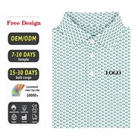 Chemise de golf pour homme à col, avec logo brodé personnalisé, impression numérique, motif chariot de golf, coupe Dry Fit, marque créative