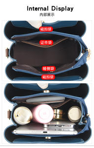 Mode Simple couleur unie sac à main en cuir Pu souple grande capacité Portable dames Shopping sac à bandoulière sac de messager - Product Image 6