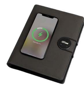 Banco de Energía Multifuncional con Agenda, 8000 mAh + 8 GB USB + Inalámbrico + Lámpara + Logotipo Iluminado - Product Image 1