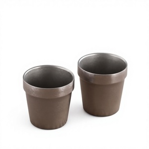 Tazza Vintage in Acciaio Inox 304 per Acqua e Birra, Antiscottatura, Grigio Fiocco di Neve, per Uso Commerciale - Product Image 1